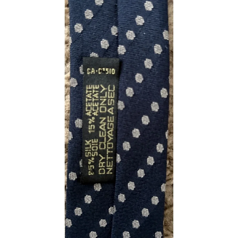 Georgio Armani Cravatte Tie Blue Geometric AOP Pattern 100% Silk Italy VTG JBHS